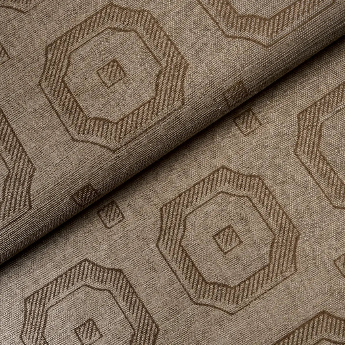 Schumacher Beveled Frame Sisal Wallpaper
