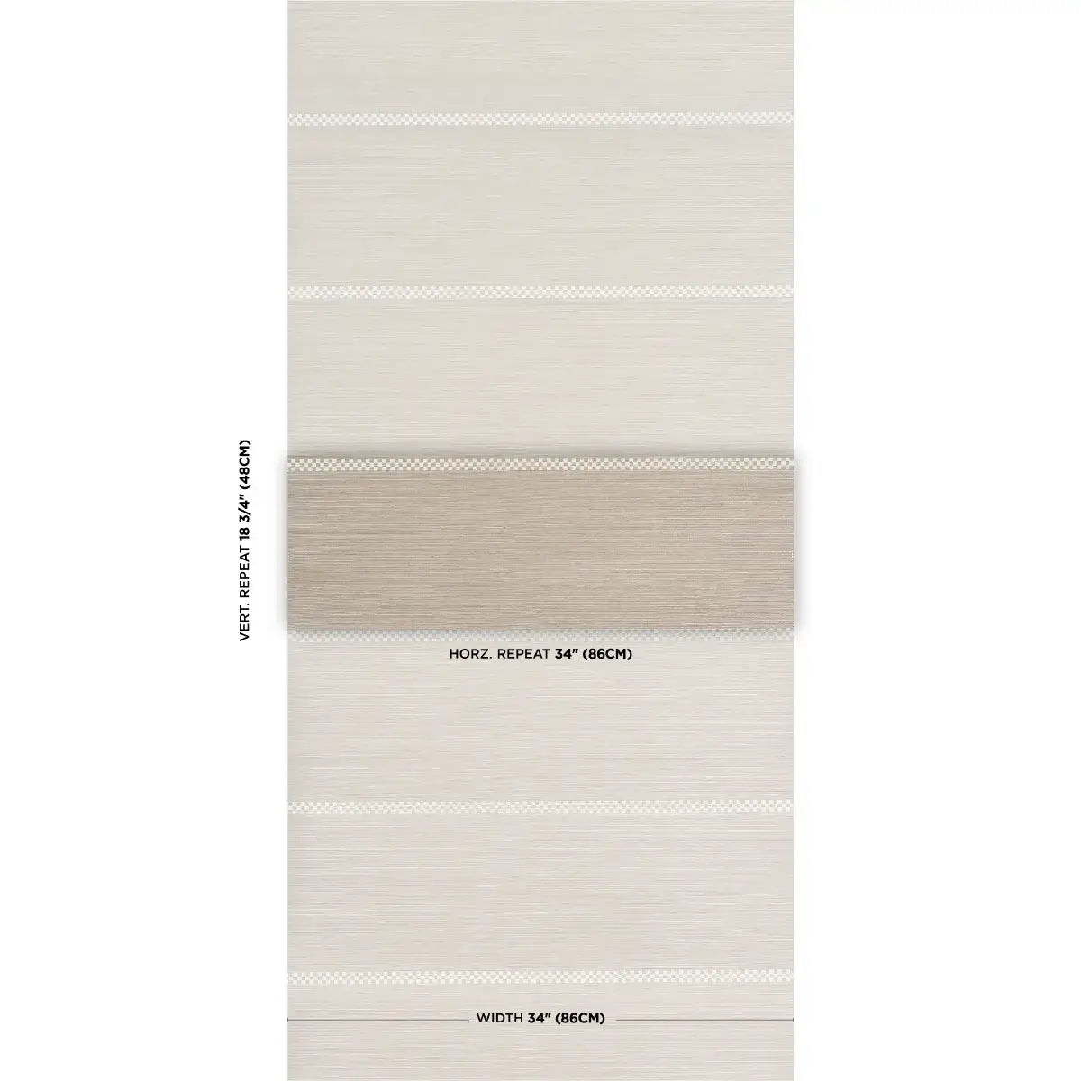 Schumacher Checkered Stripe Sisal Wallpaper
