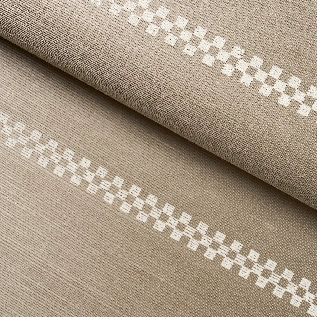 Schumacher Checkered Stripe Sisal Wallpaper