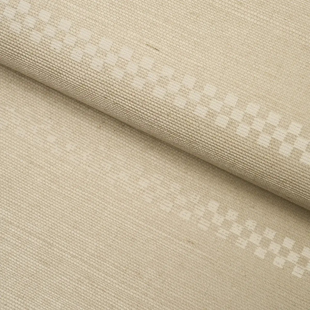 Schumacher Checkered Stripe Sisal Wallpaper