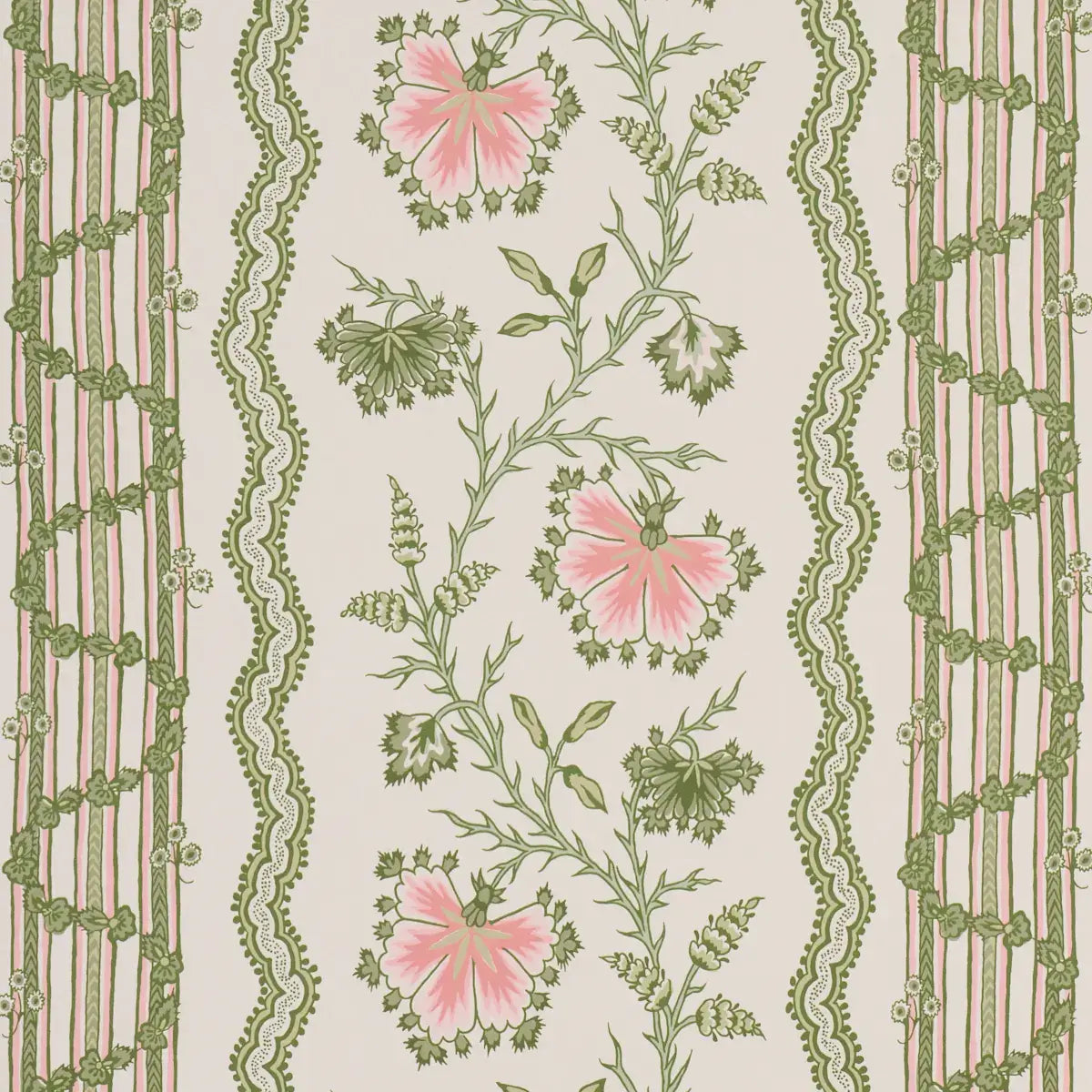 Schumacher Parvati Floral Stripe Wallpaper