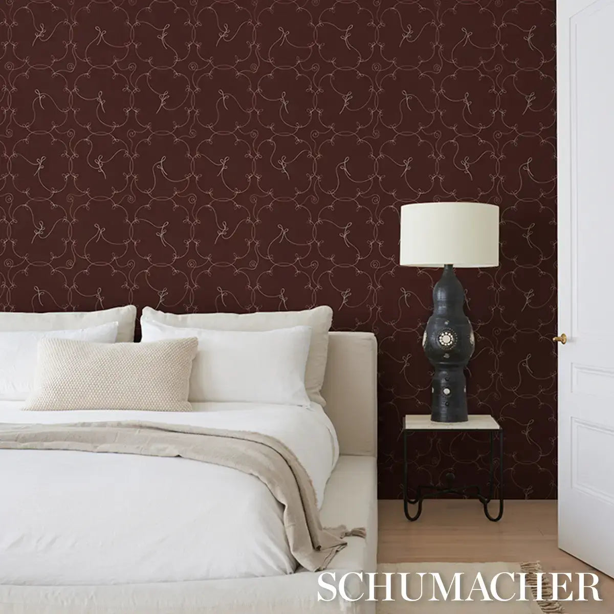 Schumacher Broderie Wallpaper