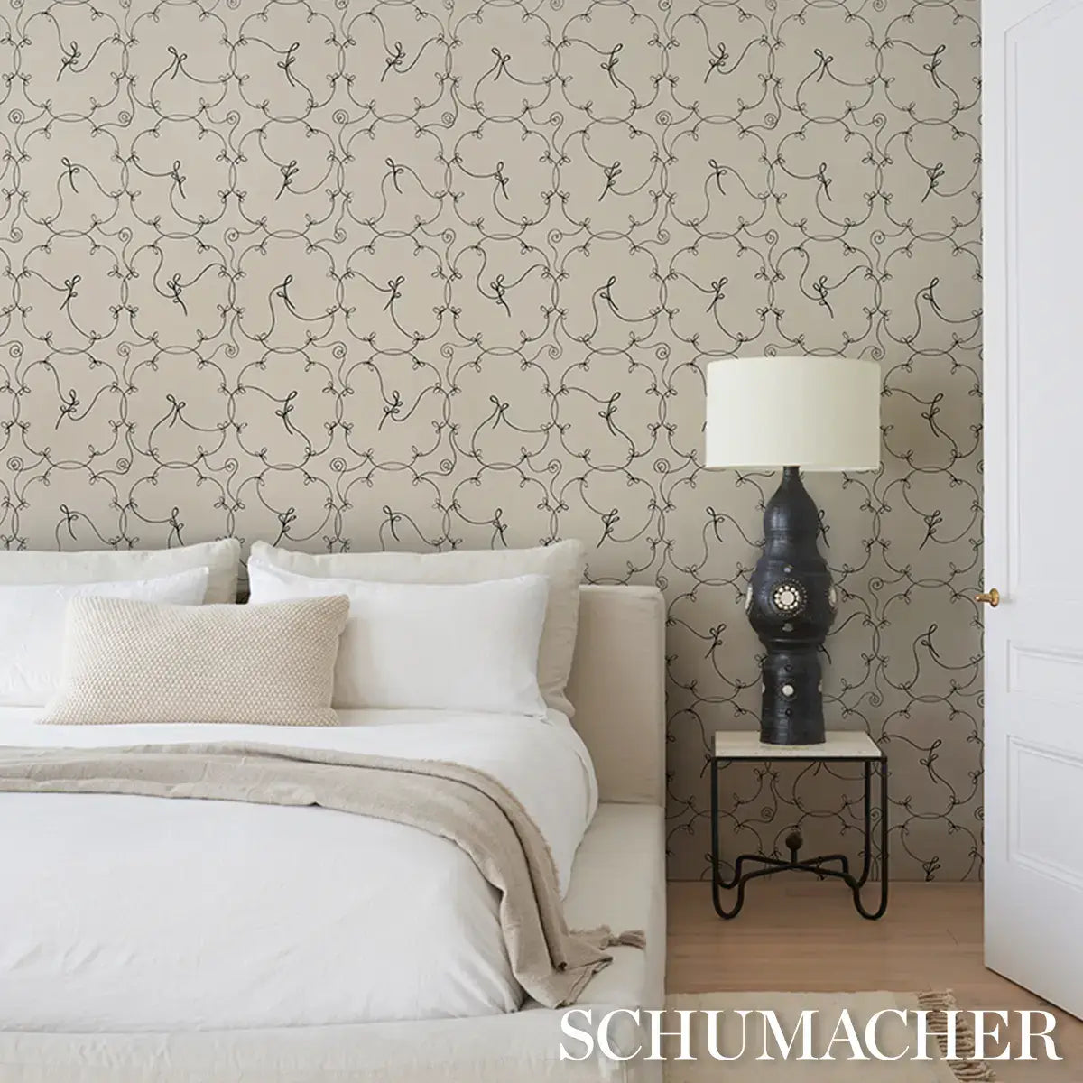 Schumacher Broderie Wallpaper
