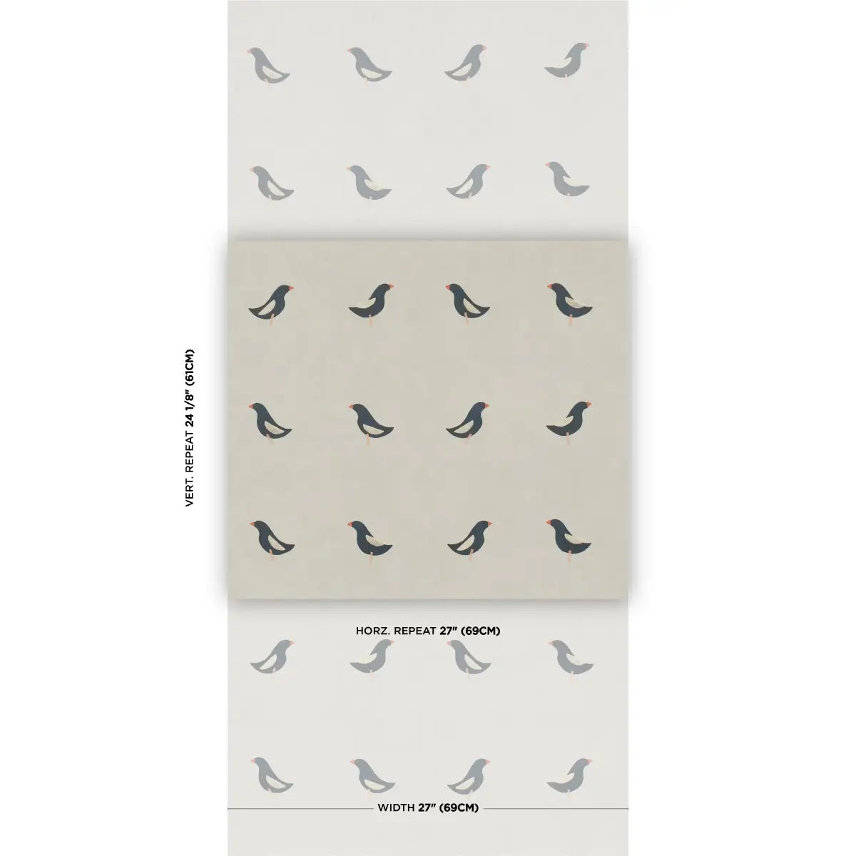 Schumacher Birds Print Wallpaper