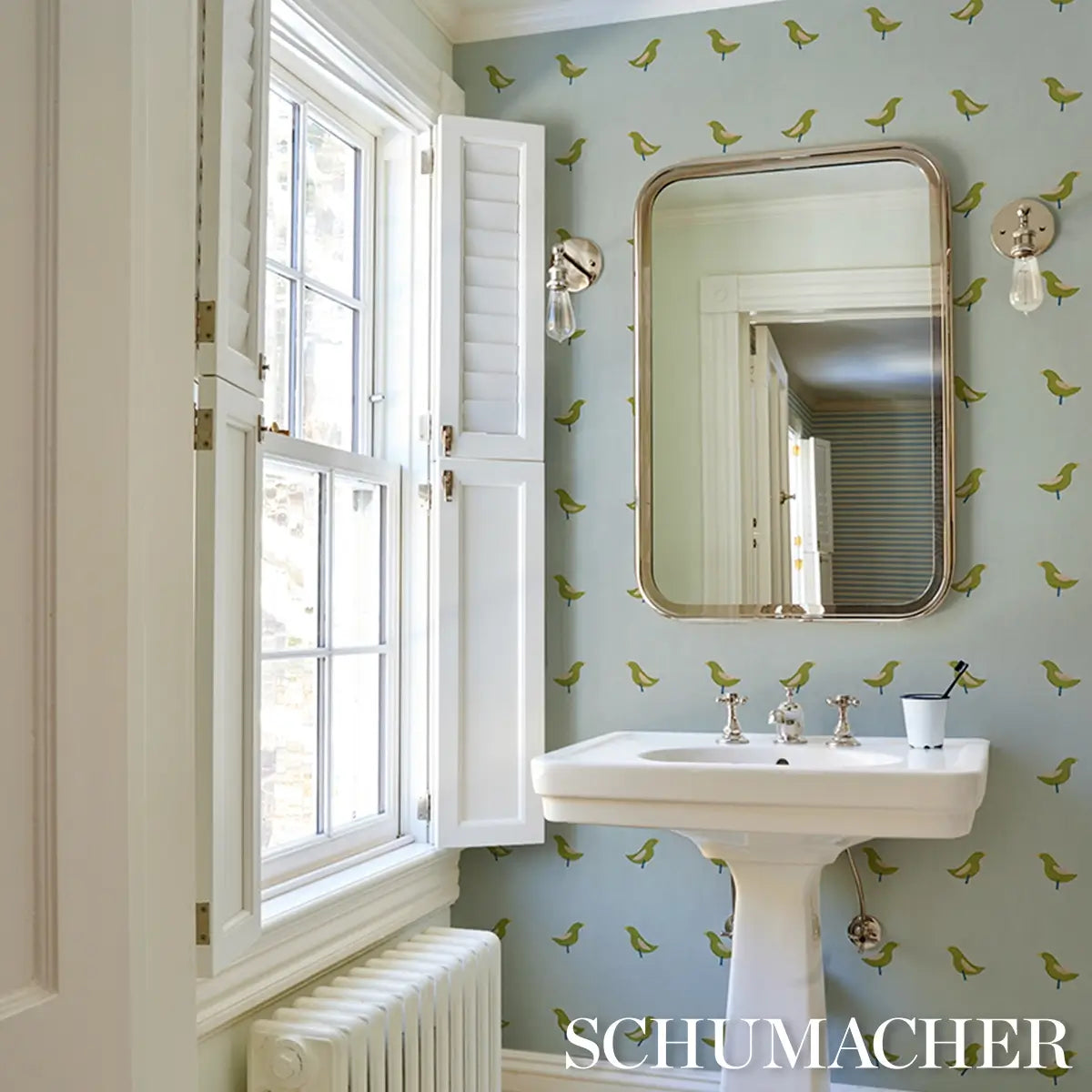 Schumacher Birds Print Wallpaper