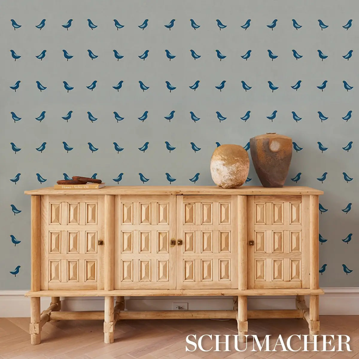 Schumacher Birds Print Wallpaper