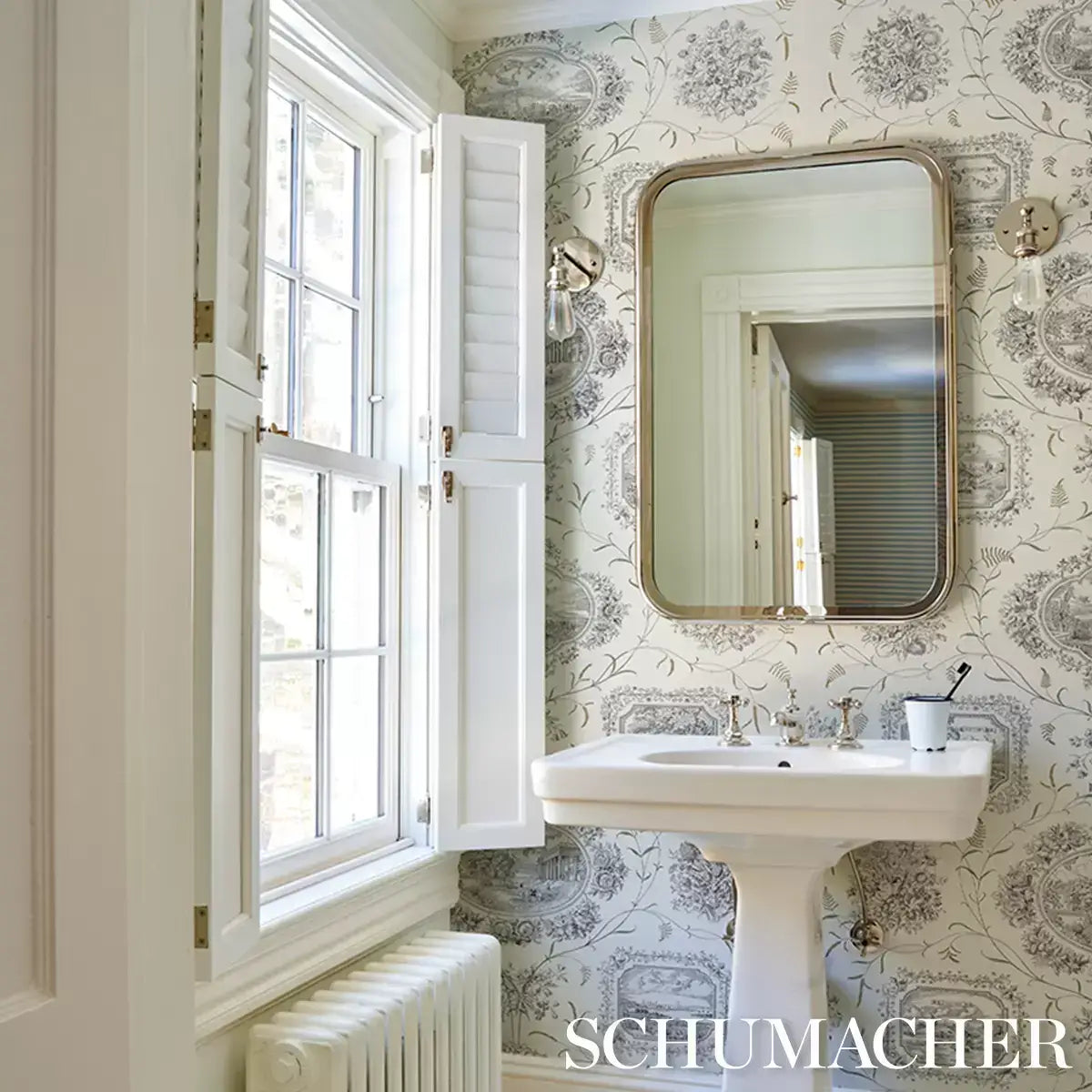 Schumacher Century Scenic Toile Wallpaper