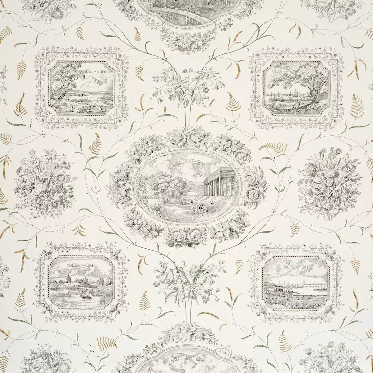 Schumacher Century Scenic Toile Wallpaper