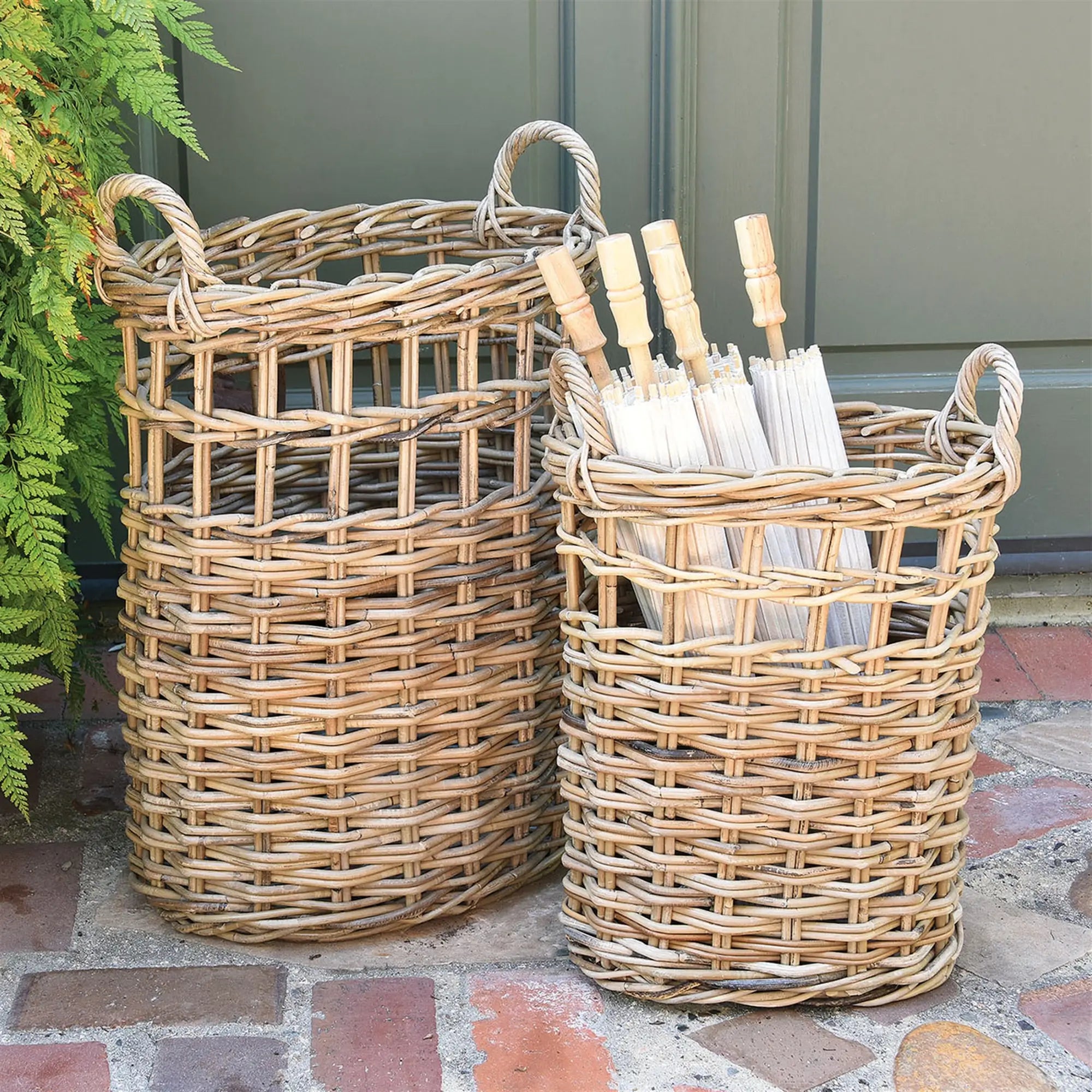 Newhaven Rattan Umbrella Basket Set