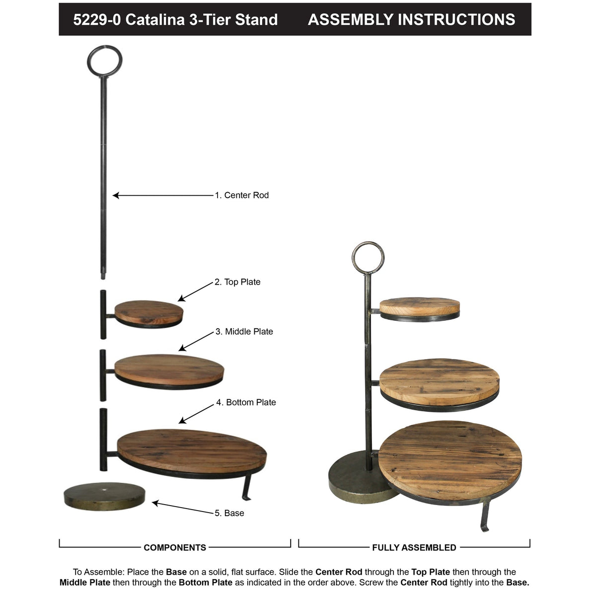 Catalina Three Tier Staggered Wood Stand