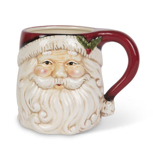 Classic Santa Face Mug With Holly