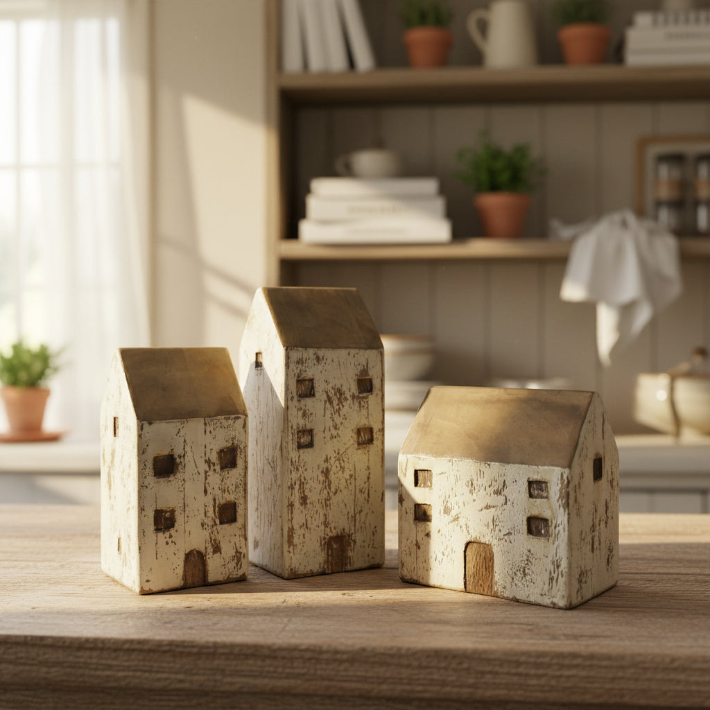 White Wood Cottage Set