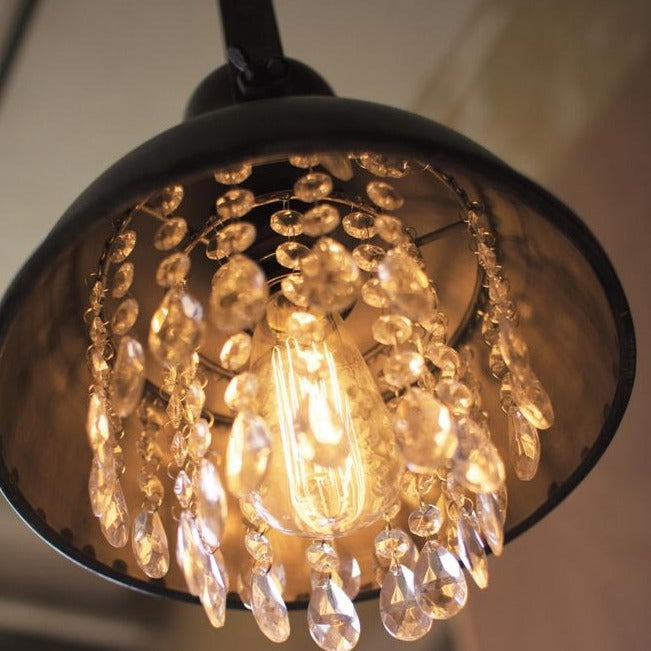 Metal Pendant Lamp with Hanging Gems
