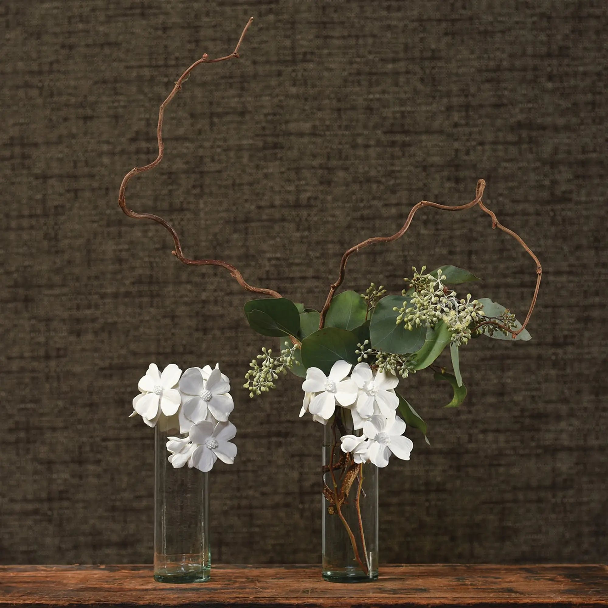 Bone China Flower Crown Glass Vase