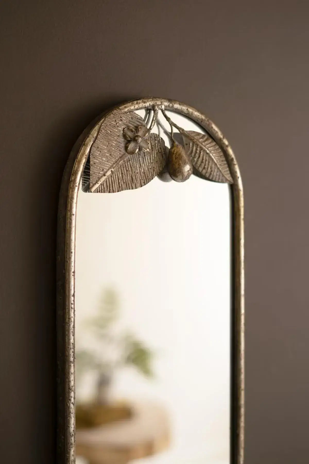 Rustic Metal Leaf & Fruit Framed Mirror