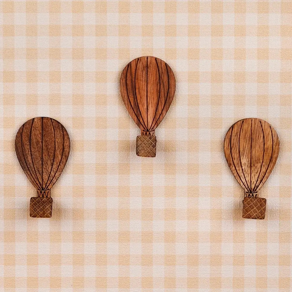 Hot Air Balloon Wood Hooks Set