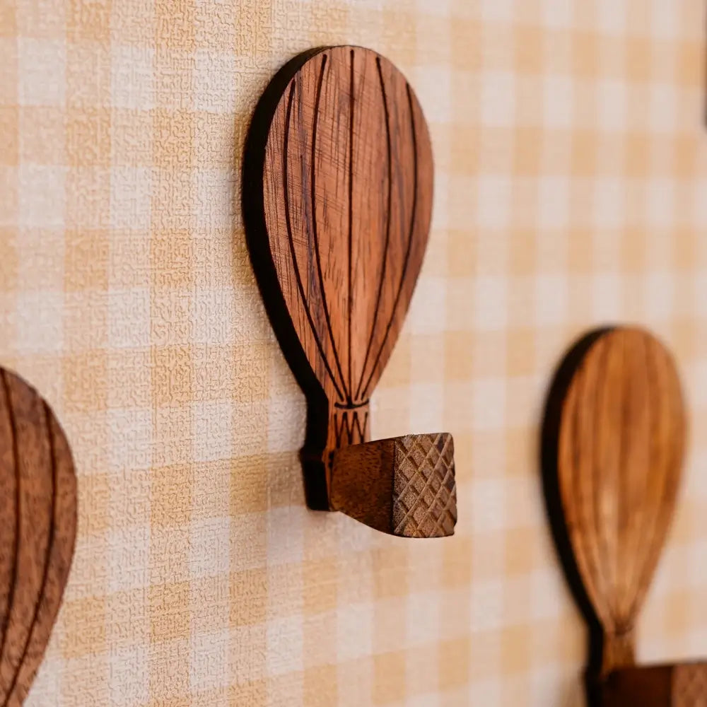 Hot Air Balloon Wood Hooks Set
