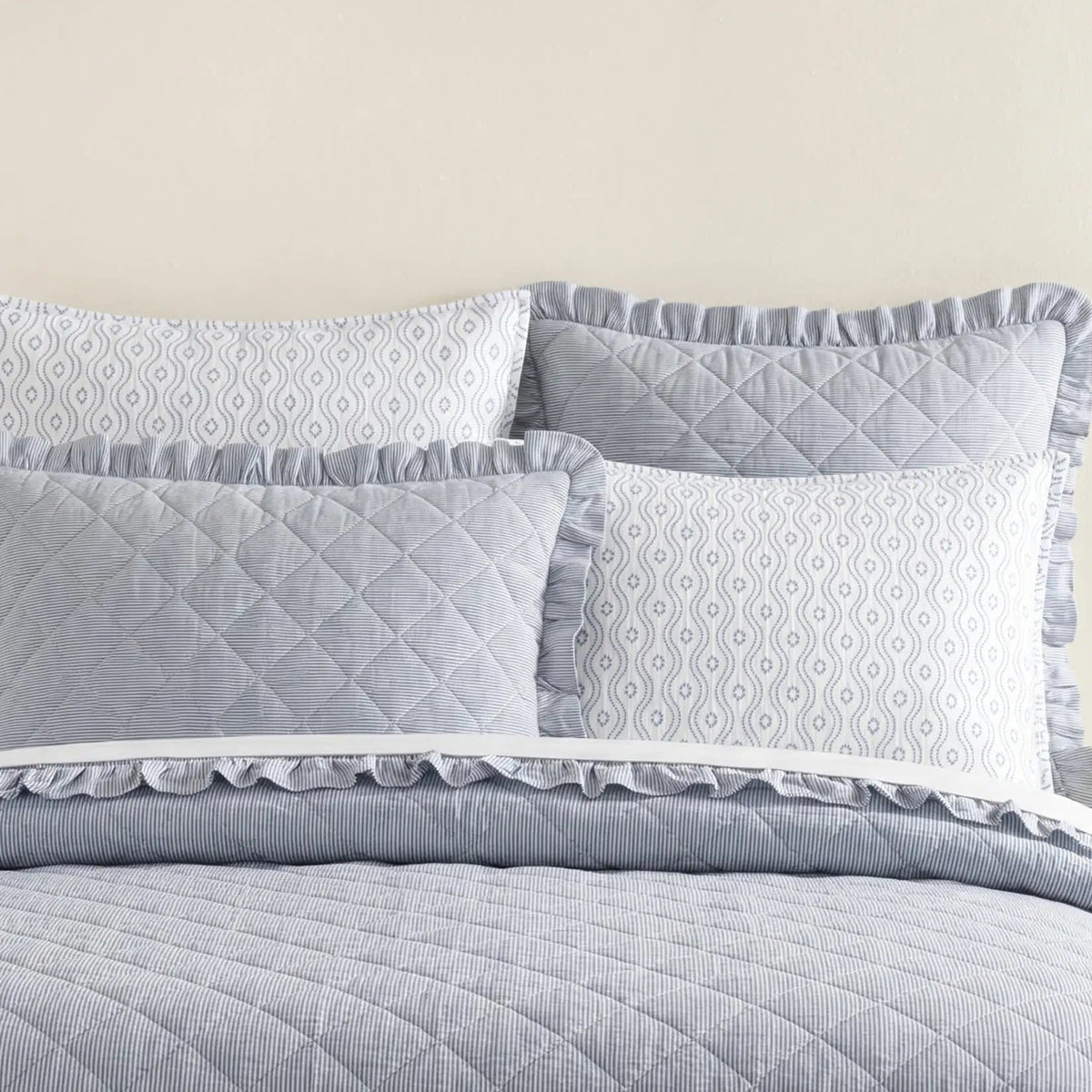 Pine Cone Hill Parris Stripe Linen Quilted Sham