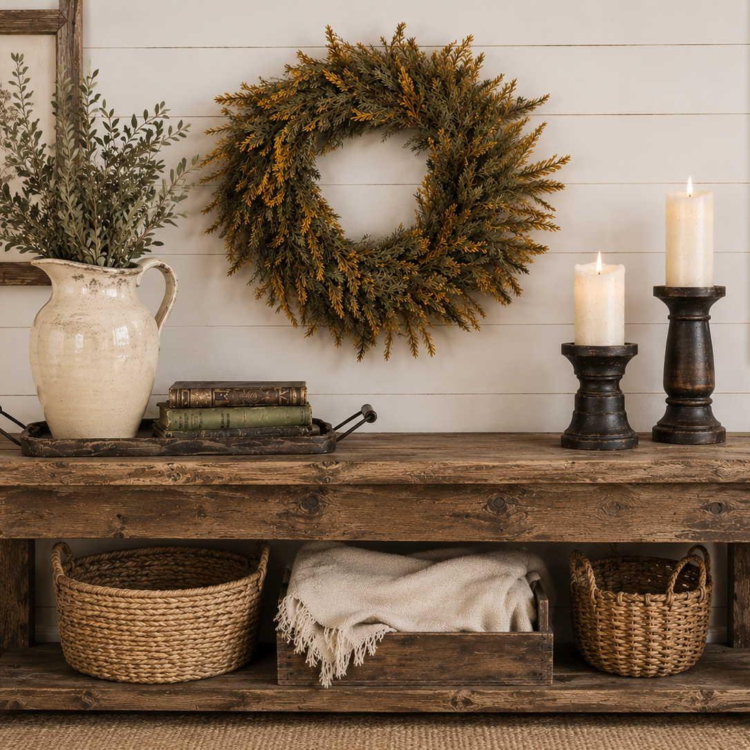 Orange Tipped Juniper Wreath