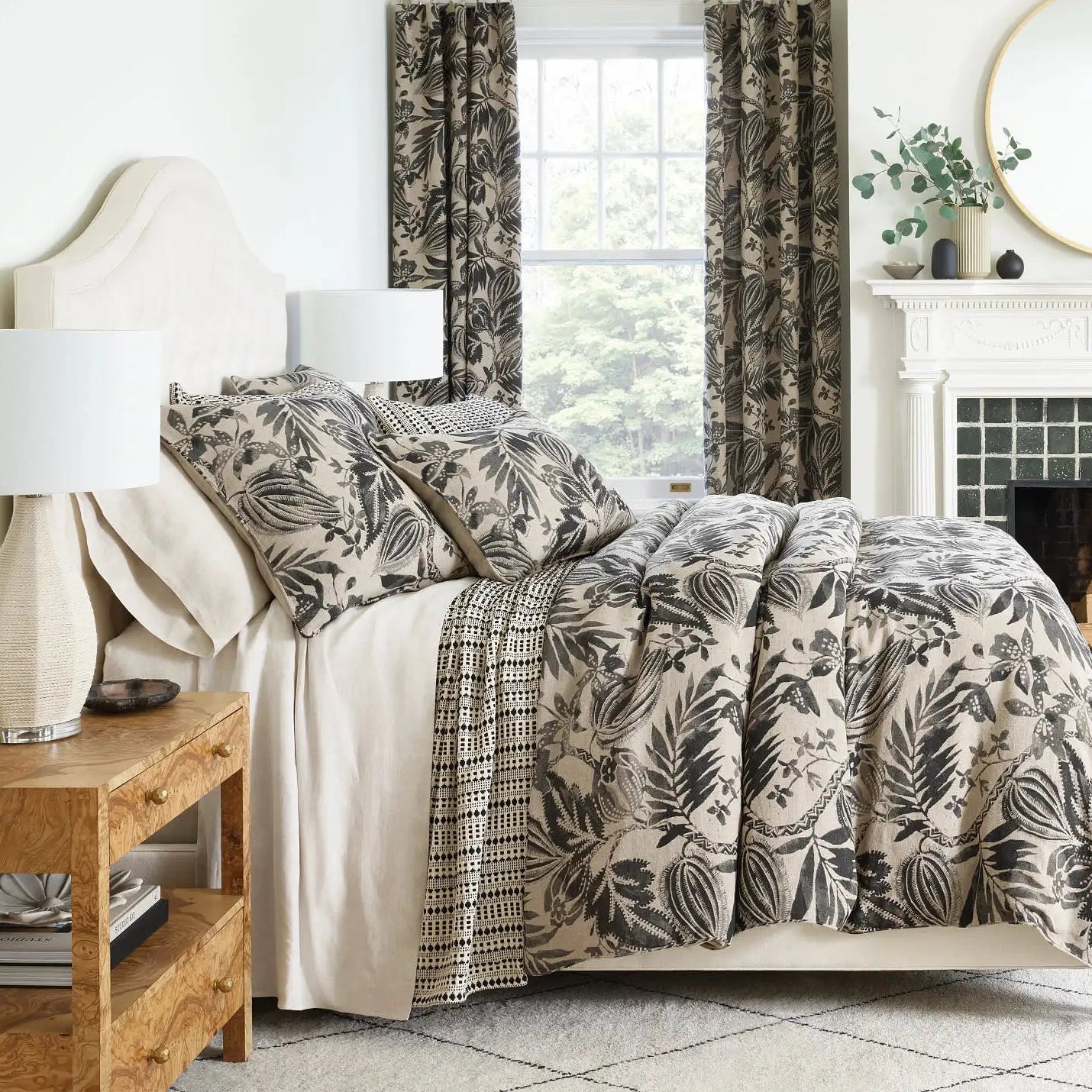 Pine Cone Hill Fira Jacquard Black Coverlet Sham