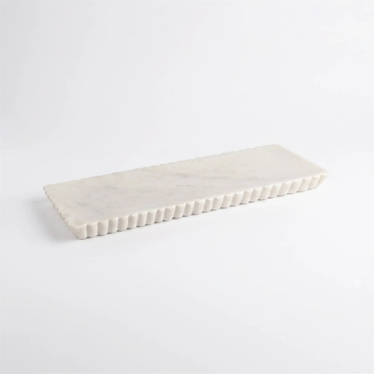 White Marble Scalloped Vanity Tray