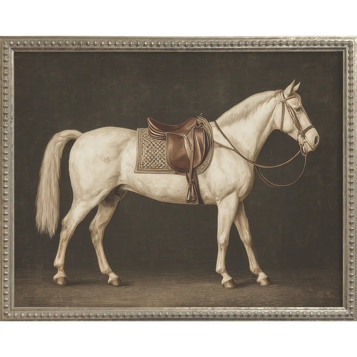 Silver Bead Horse Gallery Frame Art Set