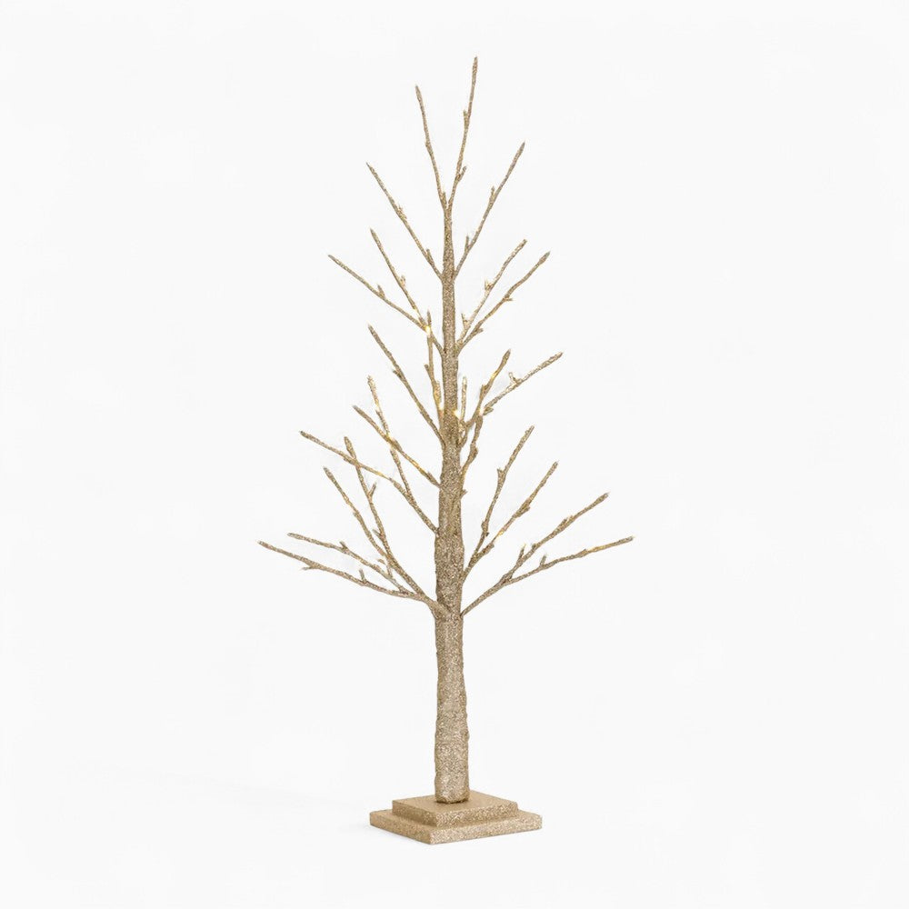 LED Lighted Gold Twig Tree
