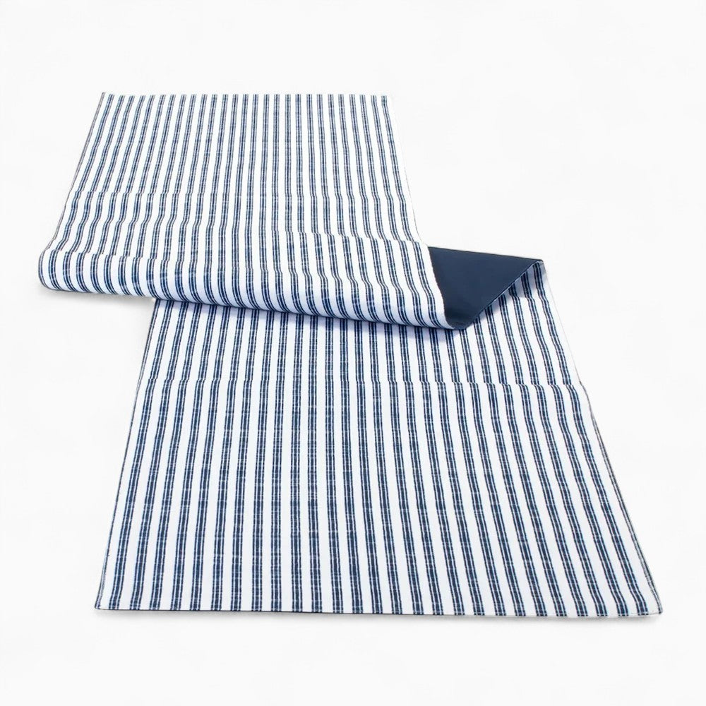 Blue & White Striped Dining Table Runner
