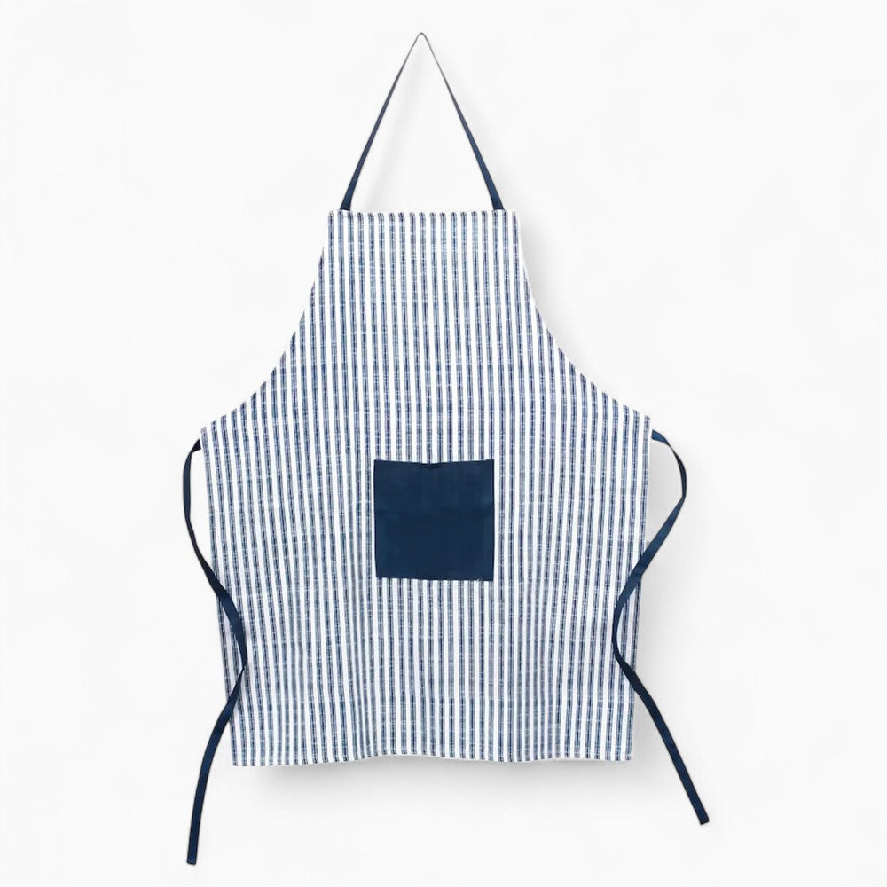 Blue & White Striped Kitchen Apron