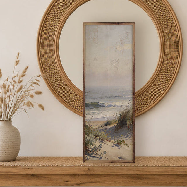 Dune Path Morning Coast Wood Framed Print