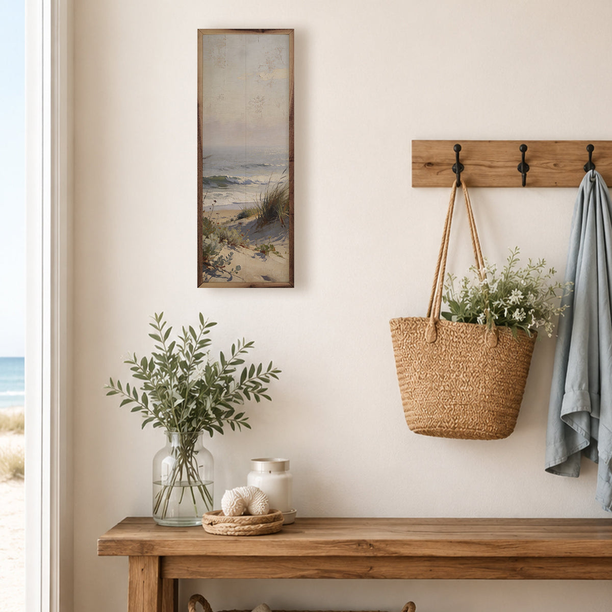 Dune Path Morning Coast Wood Framed Print