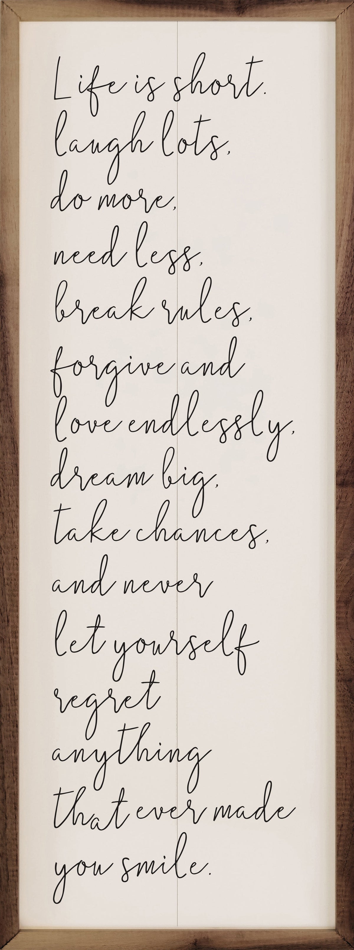 Life Is Short Wood Framed Print