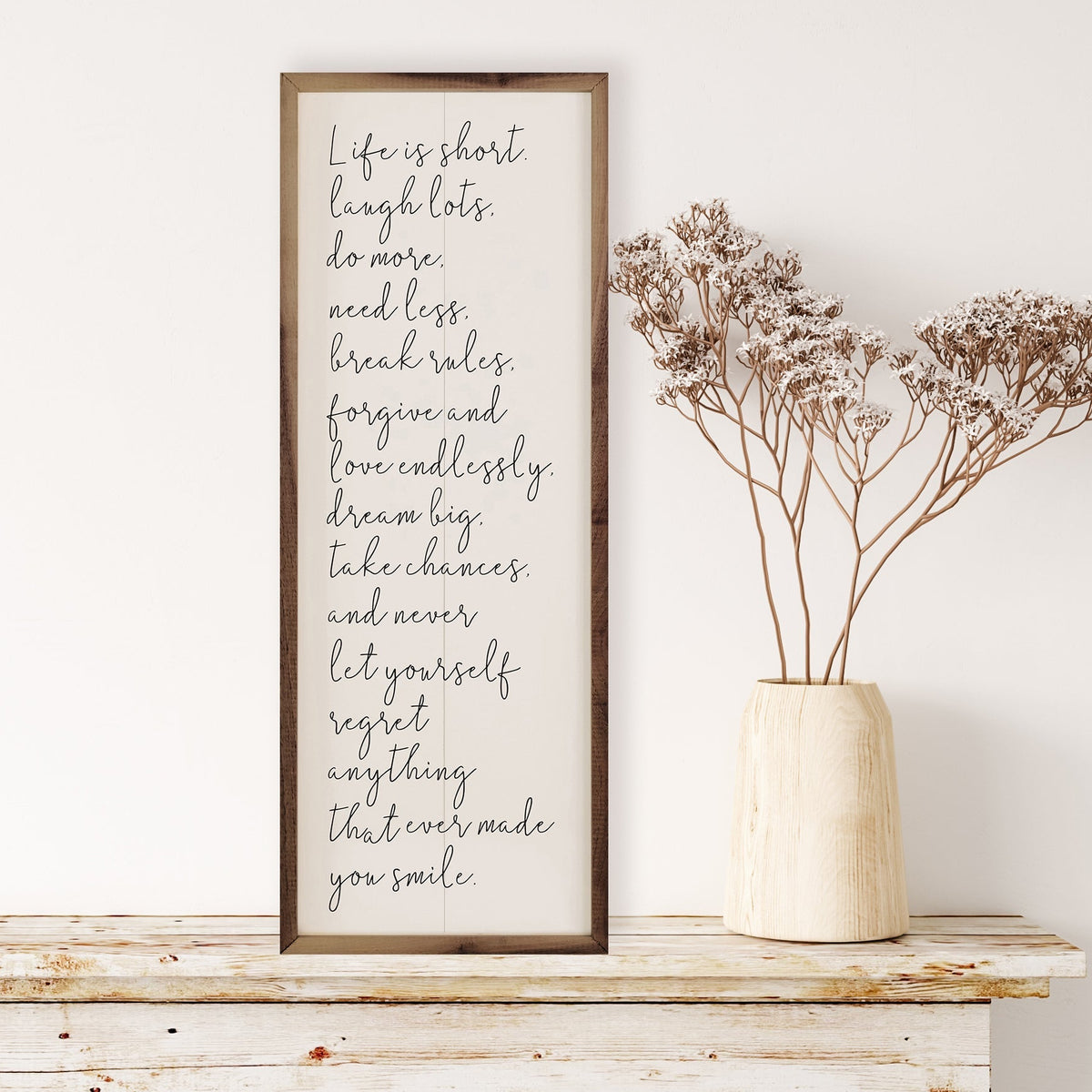 Life Is Short Wood Framed Print