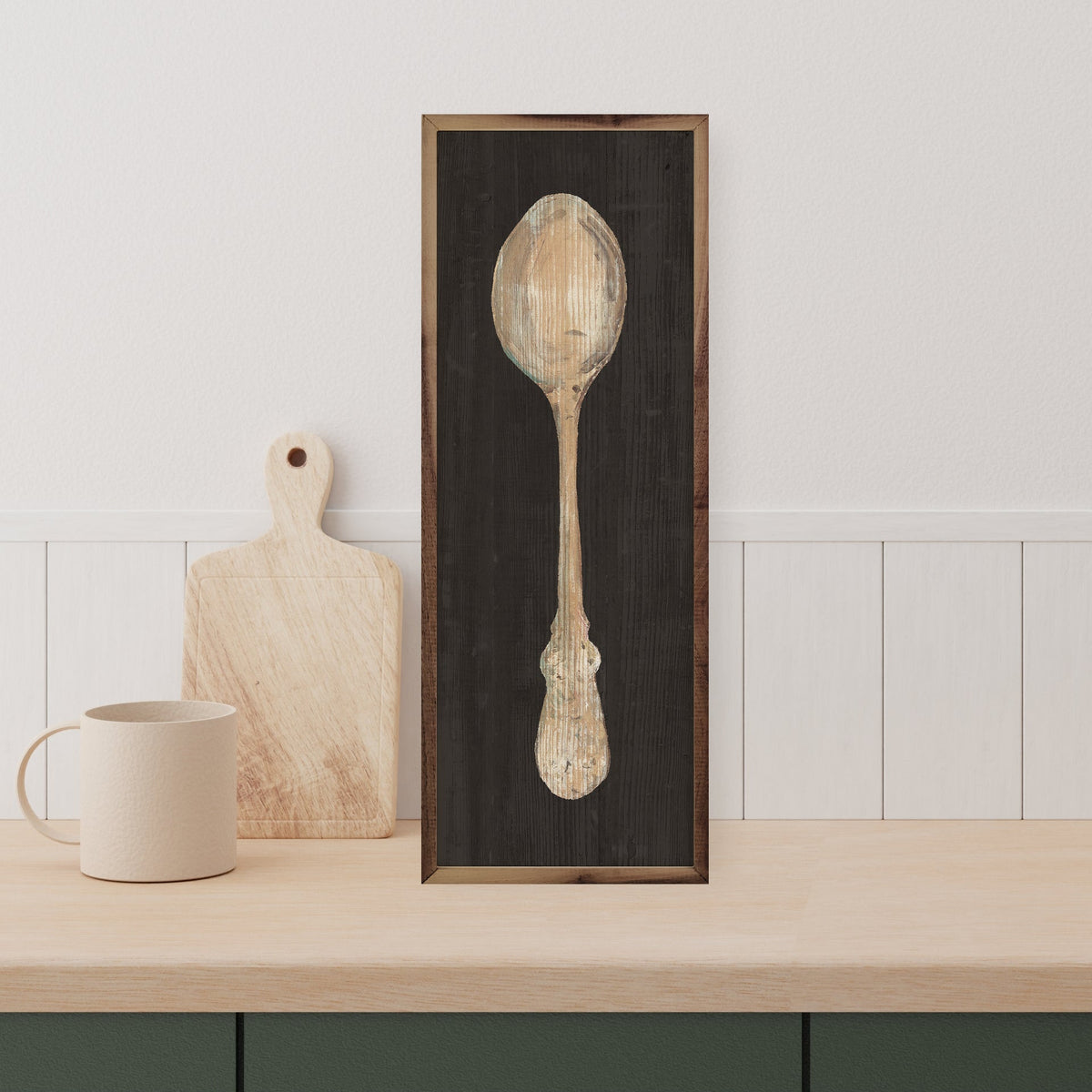 Setting The Table Spoon Wood Framed Print
