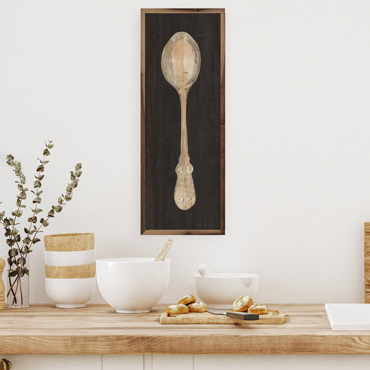 Setting The Table Spoon Wood Framed Print