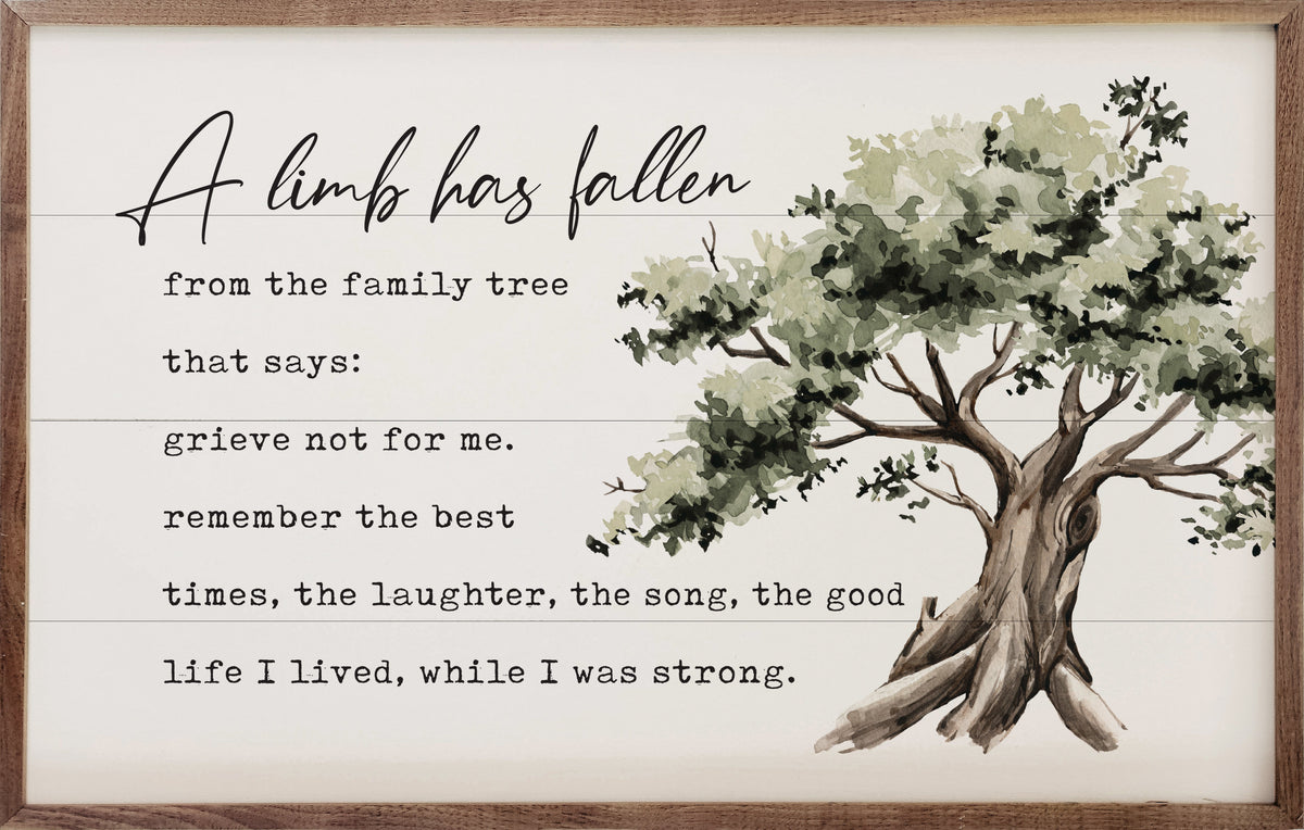 A Limb Has Fallen Tree Wood Framed Print
