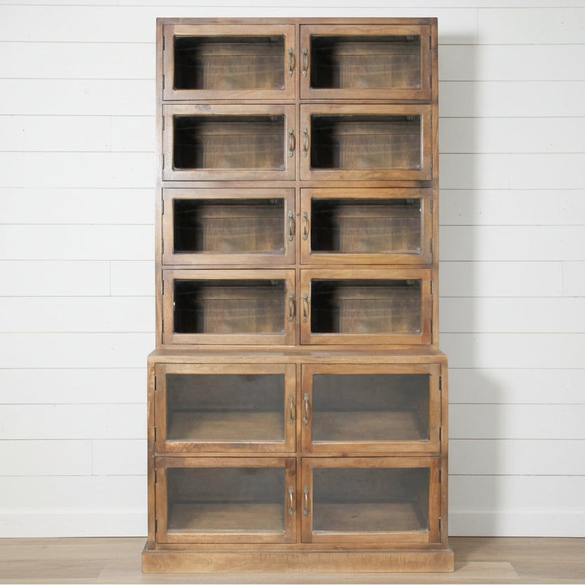 Twelve Door Wood Cabinet