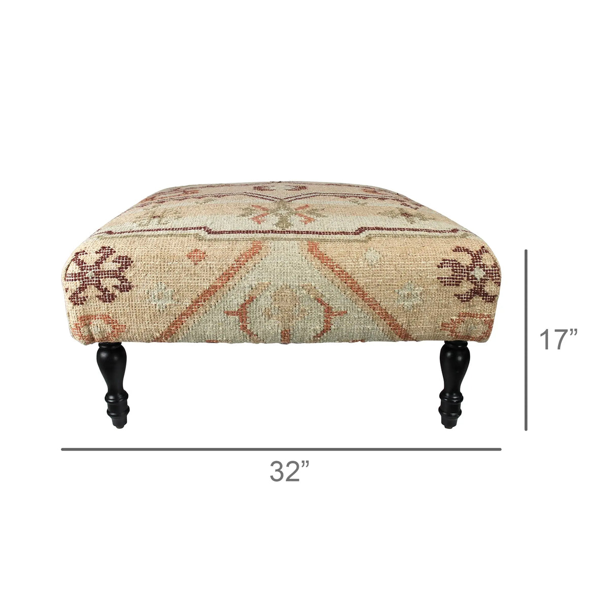 Idra Kilim Loomed Ottoman