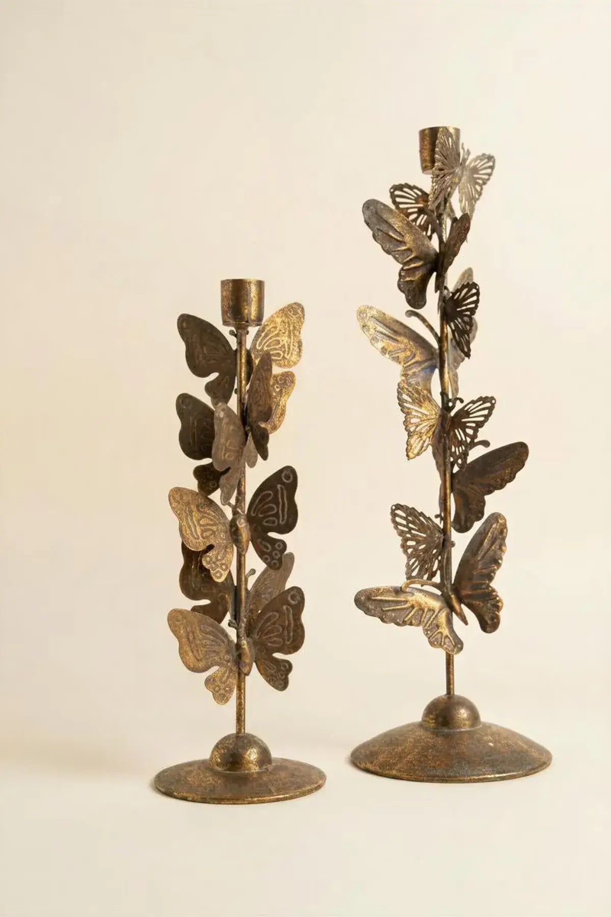 Butterflies Taper Candle Holder Set