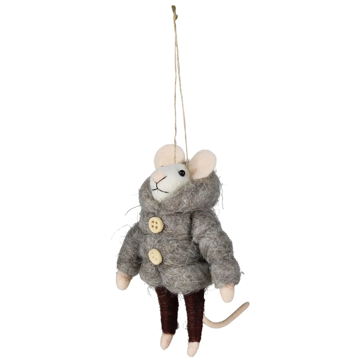 Wool Felt Animal In Jacket Ornament