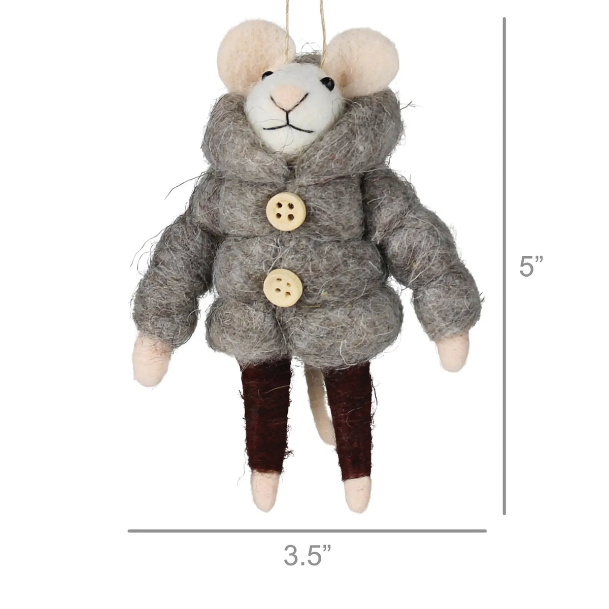 Wool Felt Animal In Jacket Ornament