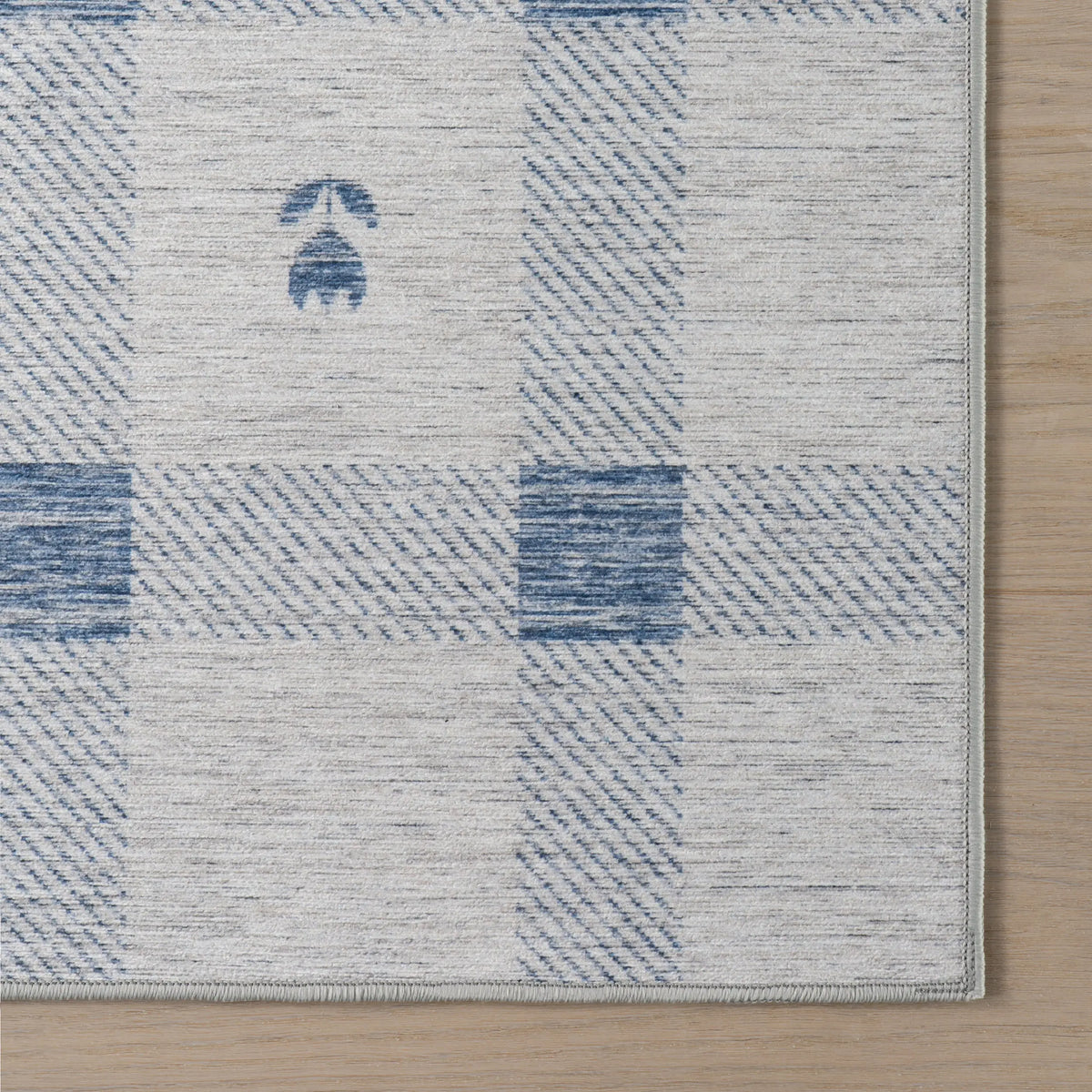 Gingham Machine Washable Rug