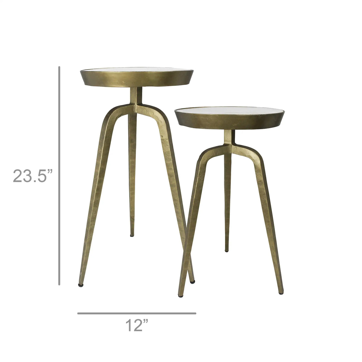 Brass & Marble Walker Side Table Set