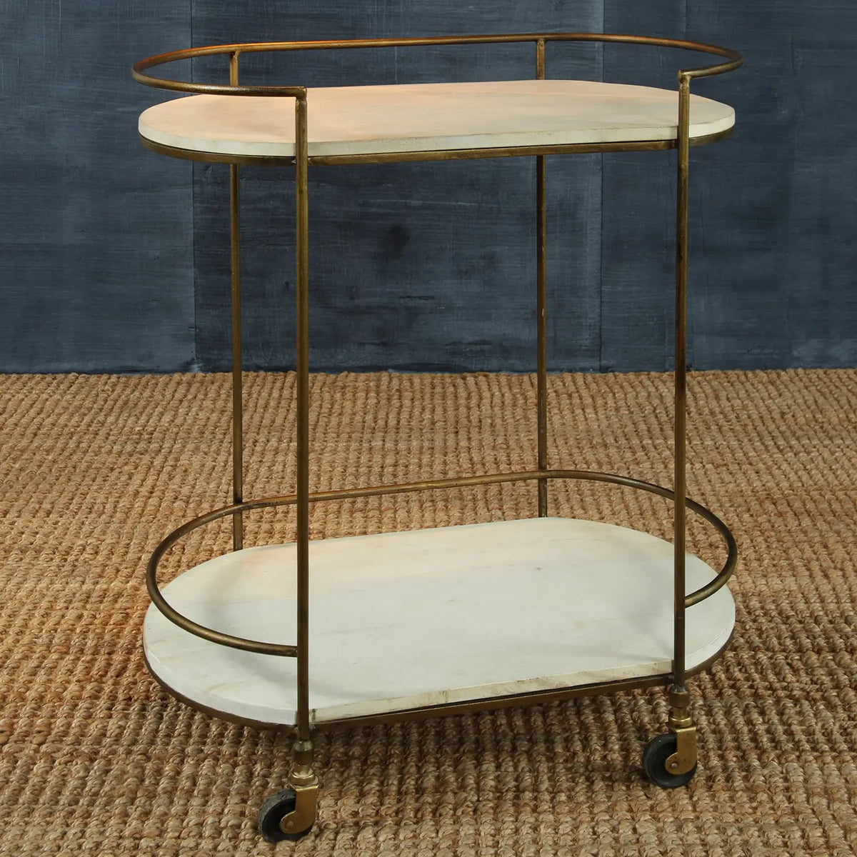 Antique Brass Gibson Bar Cart