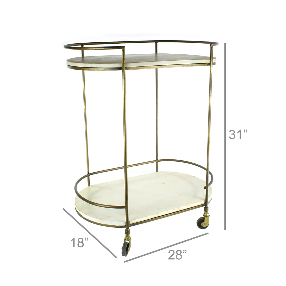 Antique Brass Gibson Bar Cart