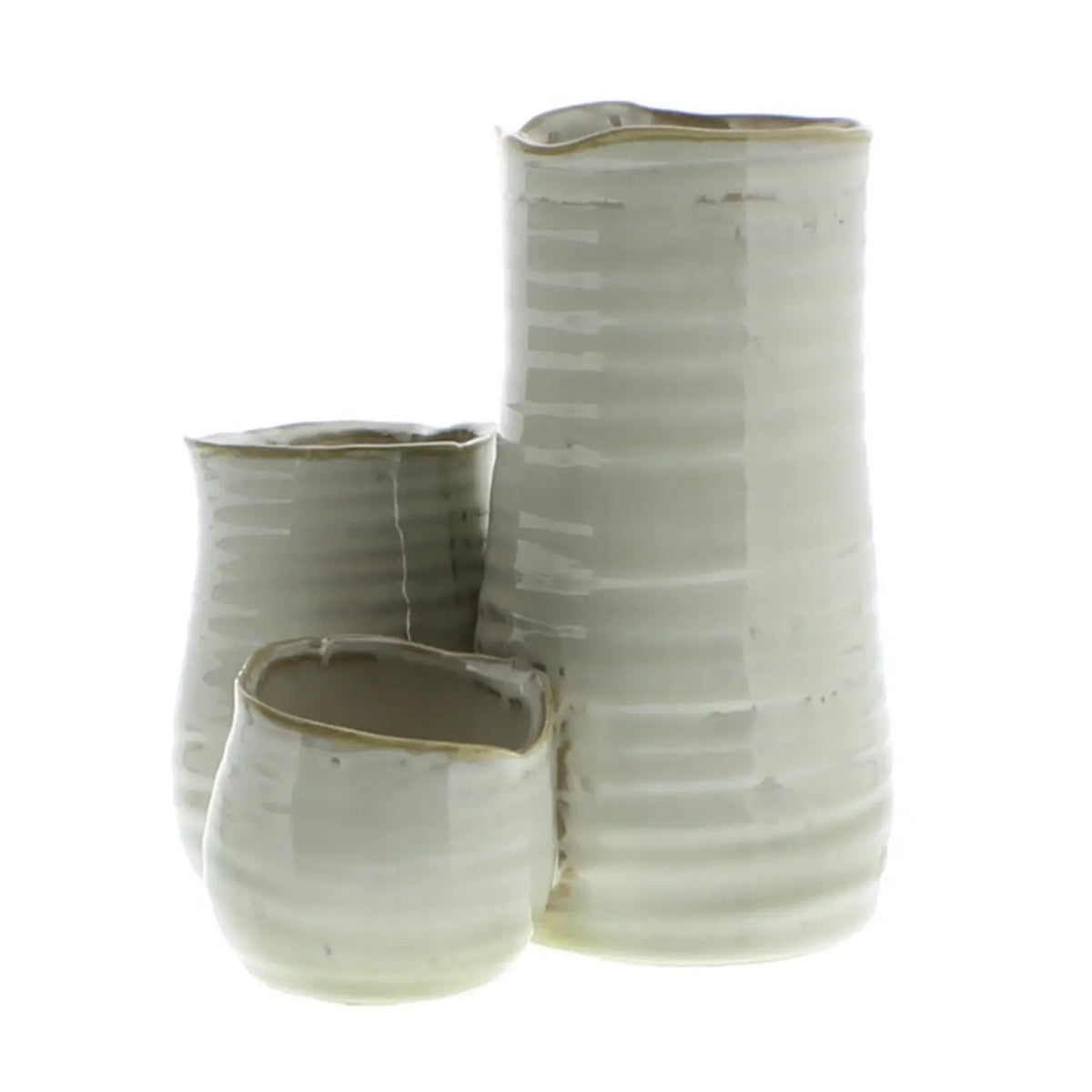 Tall Triple Bower Clustered Ceramic Vase
