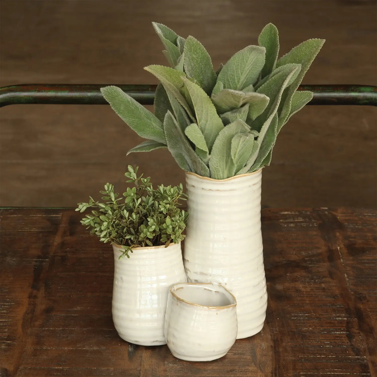 Tall Triple Bower Clustered Ceramic Vase