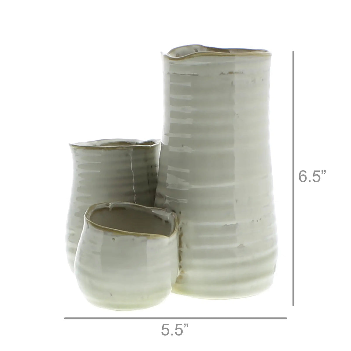 Tall Triple Bower Clustered Ceramic Vase