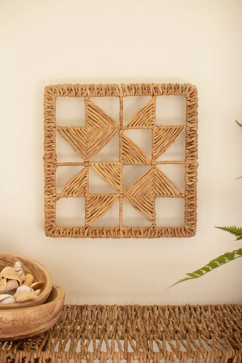 Seagrass & Iron Quilt Pattern Wall Art Set