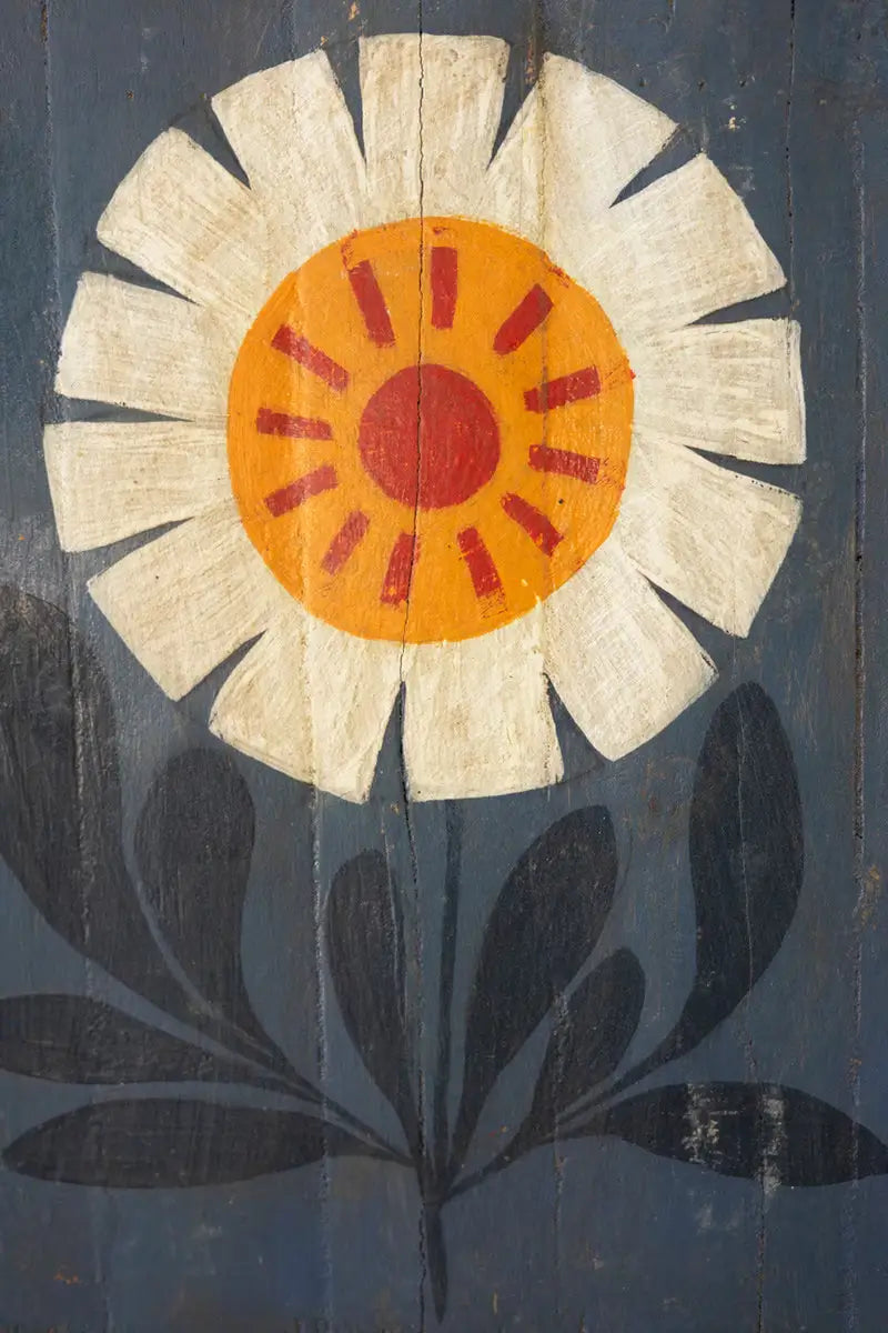 Hand Painted Florals On Recycled Wood